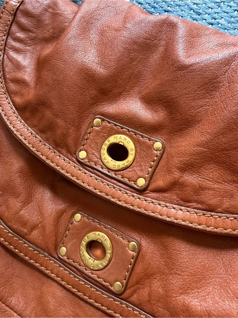 Marc by Marc Jacobs Cognac Brown Leather Crossbody Shoulder Bag